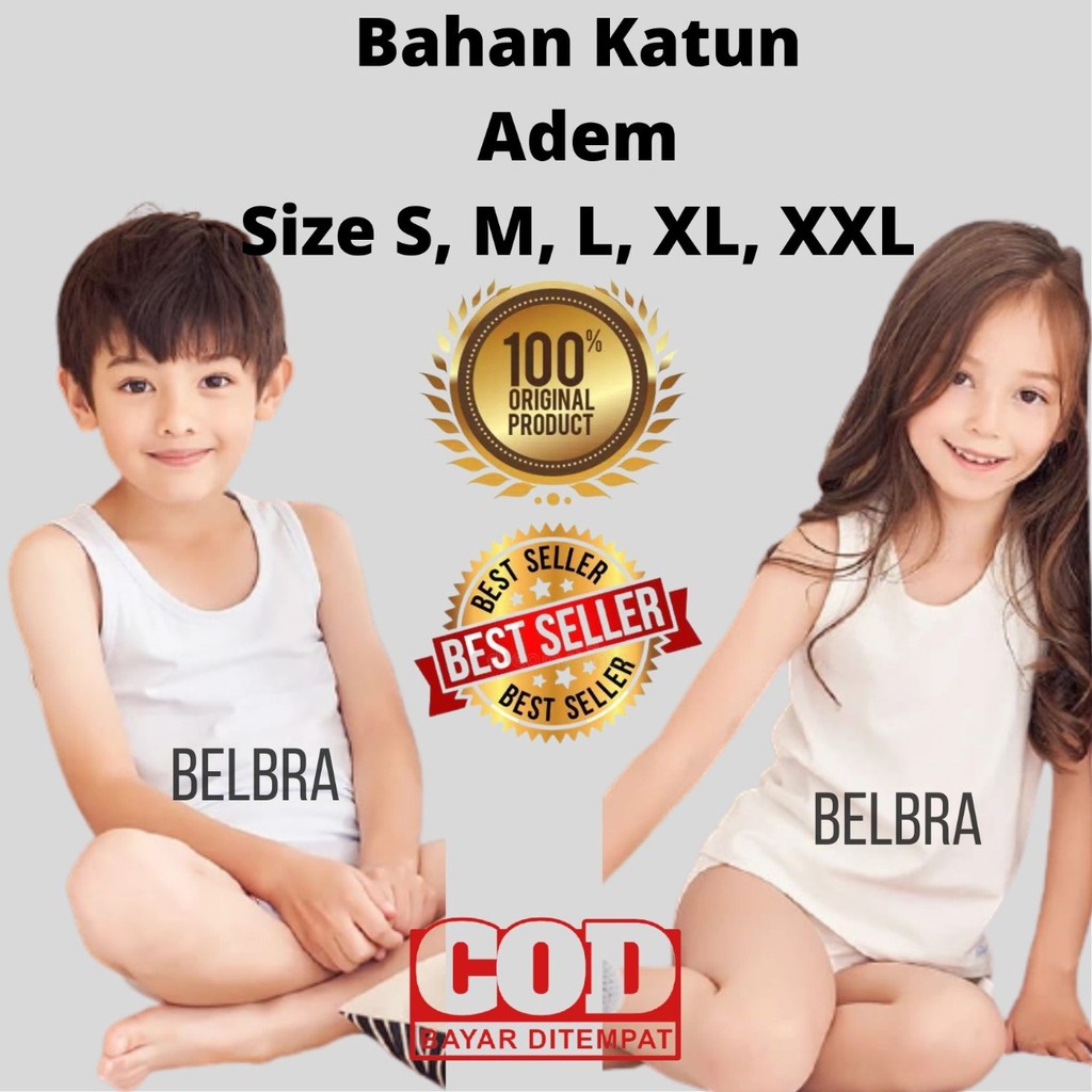Singlet Anak Kecil Balita Agree Unisex Golden Nick Putih Polos Size S M L XL XXL Singlet Balita