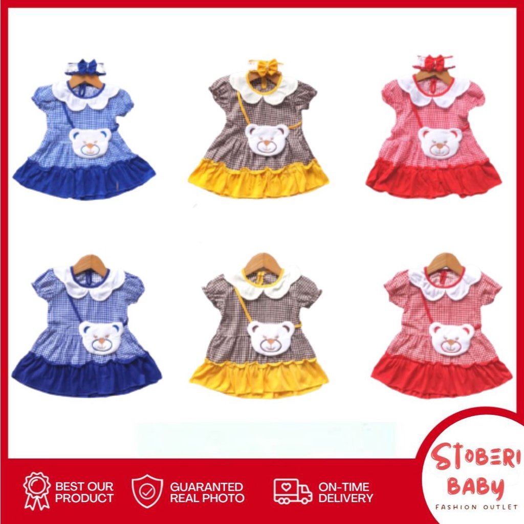 stoberi baby - QIU2 OH MY BEAR DRESS ANAK PEREMPUAN TERUSAN ANAK CEWEK