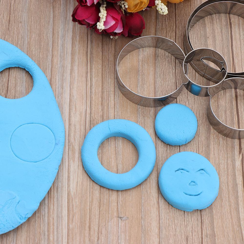 TOP 5pcs Lingkaran Bulat DIY Slicer Mousse Ring Cetakan Lapis Cookies Cutter