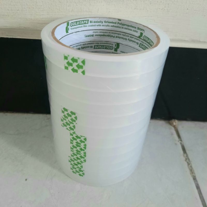 

Selotip/ Isolasi/Solasi GOLDTAPE bening ukuran 1/2