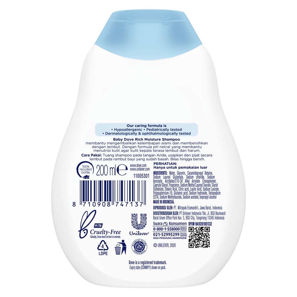 BABY DOVE SHAMPOO RICH MOISTURE 200ML / 50399