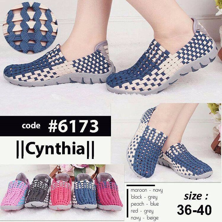 SEPATU RAJUT FLAT SEPATU CYNTHIA 6173 SEPATU ANYAM ORIGINAL R75