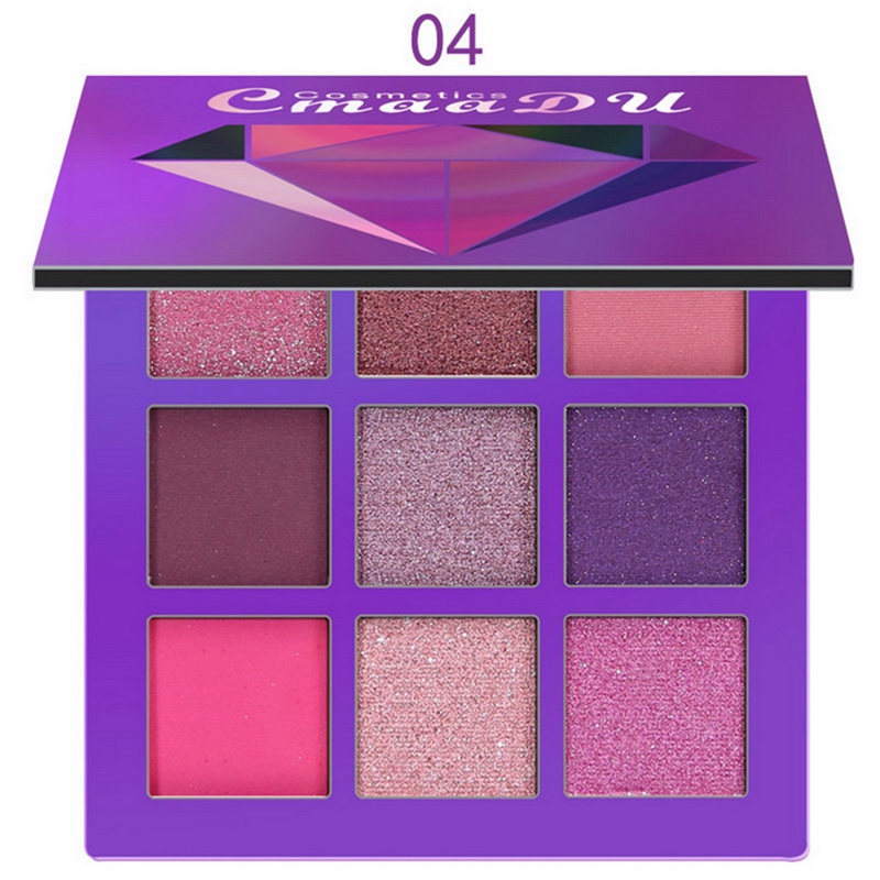 COD CMAADU 9 Warna Eyeshadow Palette Shimmer Waterproof Multiguna Glitter Make Up