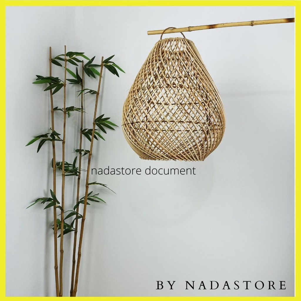 LAMPSHADE RATTAN / LAMPION ROTAN / KAP LAMPU RUSTIC MATERIAL RATTAN HANDMADE BY NADASTORE