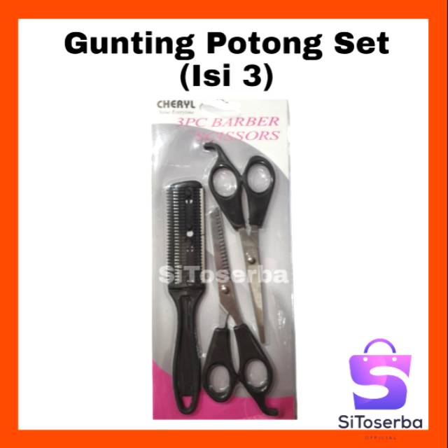 GUNTING POTONG SET ISI 3 - GUNTING SASAK - GUNTING POTONG - SISIR SILET