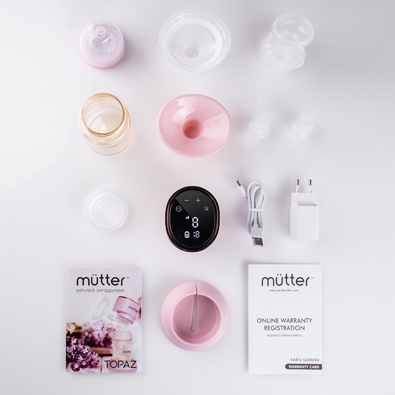 MUTTER TOPAZ Pompa ASI Elektrik Integrated Breast Pump Tubeless Portable Momuung Bebetons Neo
