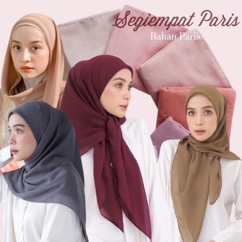 KERUDUNG SEGI EMPAT PARIS PREMIUM IMPOR  BAHAN YANG NYAMAN DIPAKAI LEMBUT DAN TIDAK TEMBUS PANDANG || COD ||