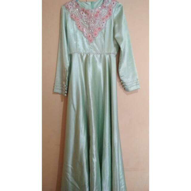 DRESS KONDANGAN HIJAU MINT