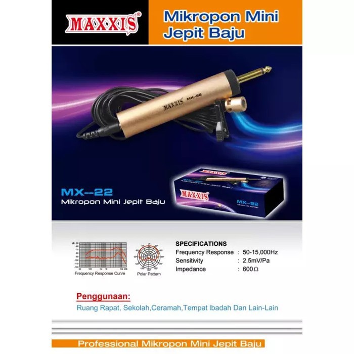 MIC JEPIT MINI MAXXIS MX 22 MIC KLIP ON CONDENSER MAXXIS MX-22