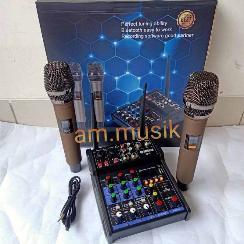 Jual MIXER YAMAHA G4 MIXER BLUETOOTH WITH 2 PCS HIGH QUALITY WIRELESS