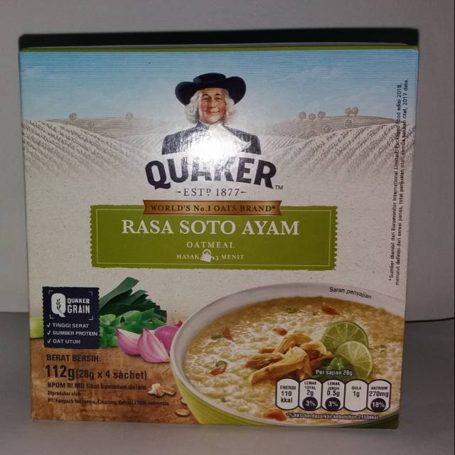 Quaker oatmeal rasa soto ayam (28 g x 4 sachet)