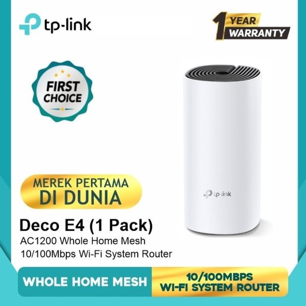 TP-LINK Deco E4 AC1200 1Pack Whole Home Mesh WiFi System isi 1pcs