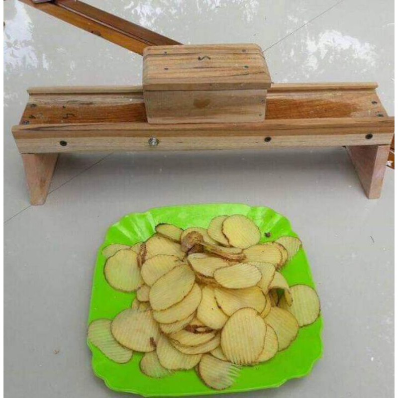 ALAT PENGIRIS KERIPIK KAYU JATI/PENGIRIS SERBAGUNA/pengiris bawang/pengiris kentang