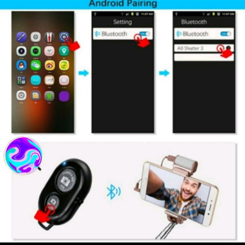 REMOTE SMARTPHONE BLUETOOTH REMOTE SHUTTER KAMERA ANDROID IOS