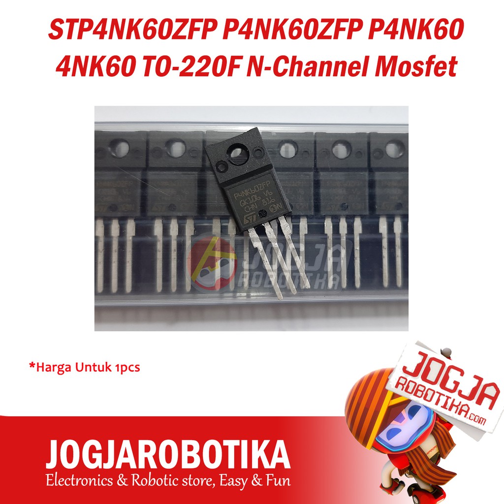 Jual STP4NK60ZFP P4NK60ZFP P4NK60 4NK60 TO-220F N-Channel Mosfet ...