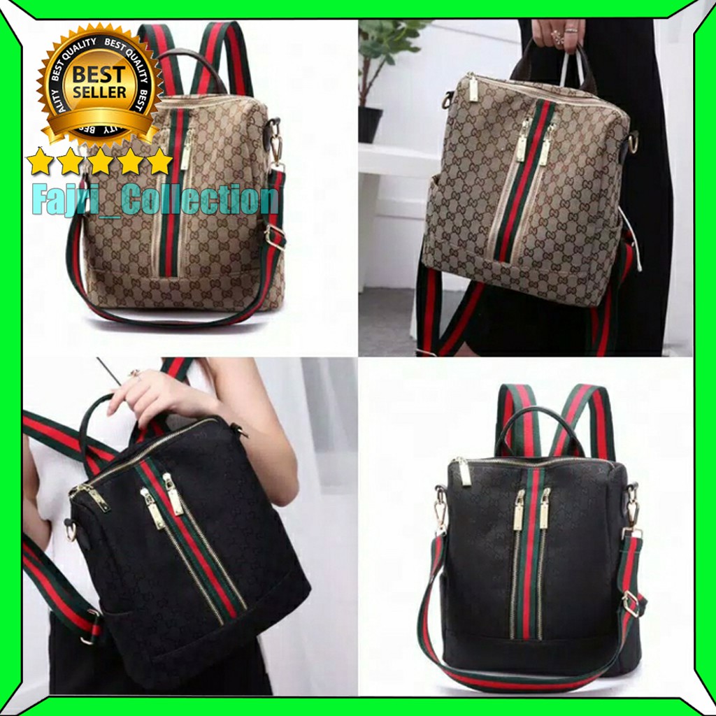 TAS WANITA RANSEL GUCCI ORIGINAL BRANDED IMPORT MURAH TAS CEWEK BACKPACK PUNGGUNG GUCCI MURAH ORI |