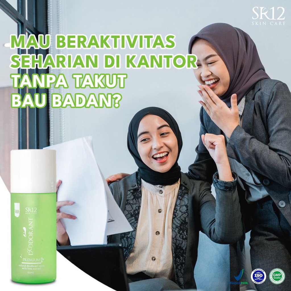 Paket Nagita Slavina SR12 Putih Glowing &amp; Bebas Bau Badan Whitening Moisturizing Cream 100 ml Deodorant Spray Premium 60 ml BPOM