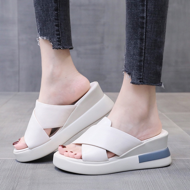COD POS M61 Sandal Tali Wedges Wanita Import Sandal Tali Strap