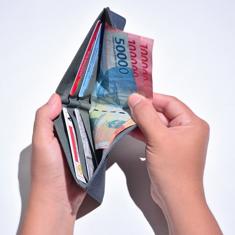 Luis Midnight Steel - Dompet lipat pria dompet kartu cowok donpet cardholder koin  2 in 1 Dinamican Supply