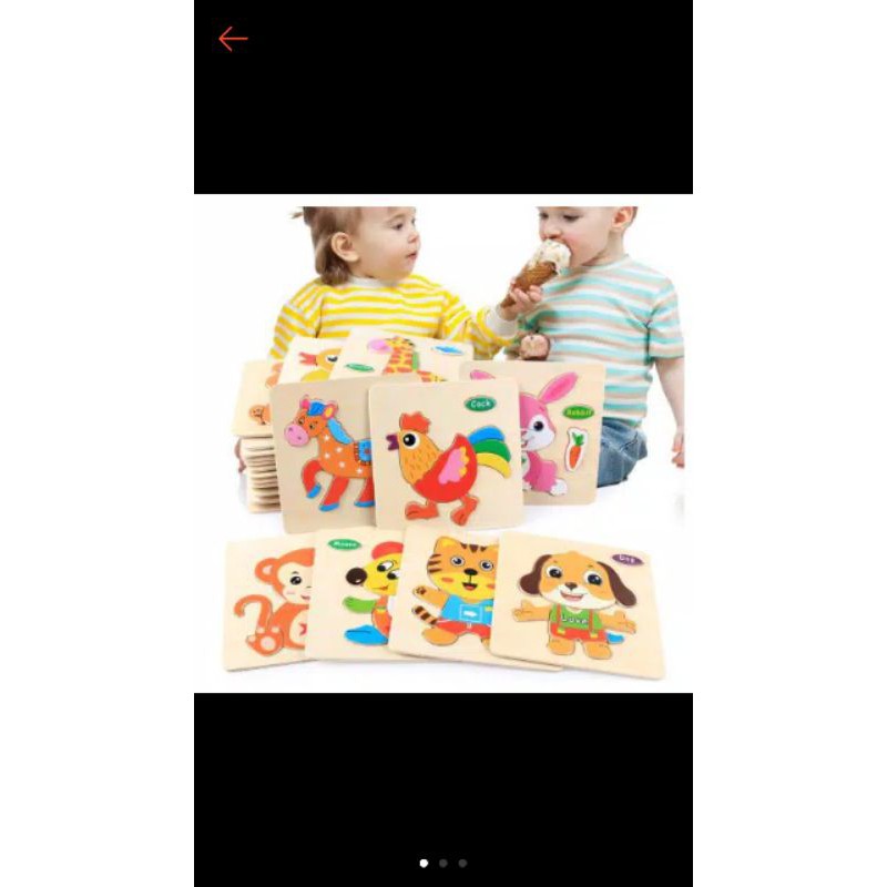 puzzle kayu bertema binatang