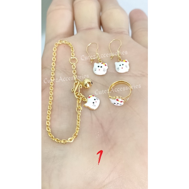 Set Perhiasan Anak Hello Kitty Emas Muda