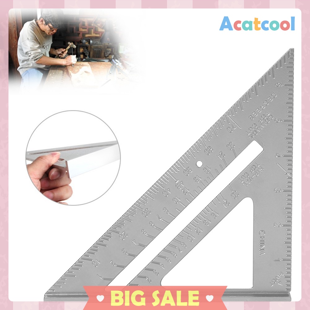 7 inch Metric Triangle Angle Ruler Woodworking Speed Square Protractor Set