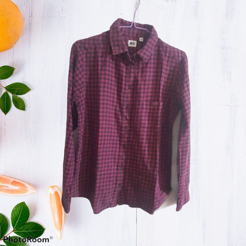 Flannel UNIQLO Second Original / Kemeja UNIQLO Cewek Second Original / Flanel Wanita UNIQLO Original