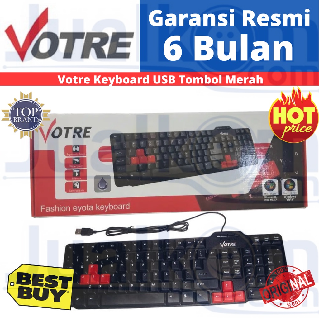 Votre Keyboard USB Tombol Merah