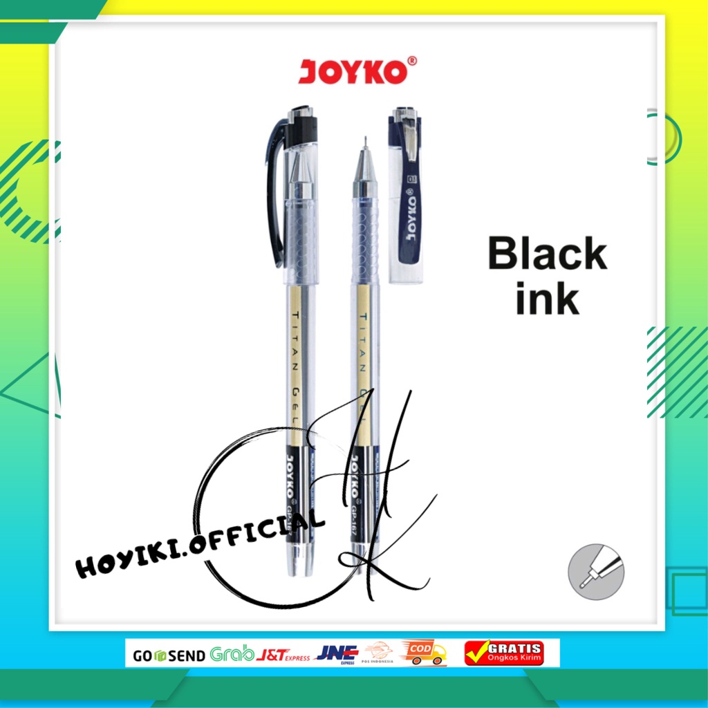 

JOYKO Gel Pen Pulpen Pena Joyko GP-167 Titan Gel 0.5 mm Hitam