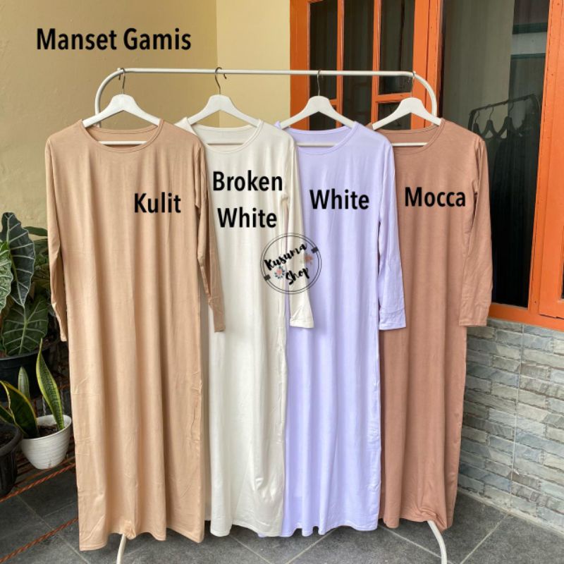 Manset Gamis Lengan Panjang Bahan Rayon Adem