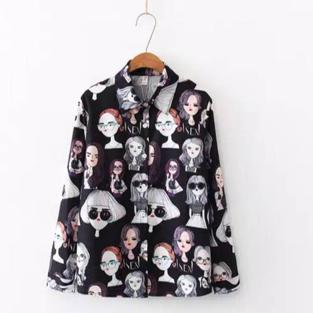 OKHISHOP - Kemeja Wanita Retro Vintage-2