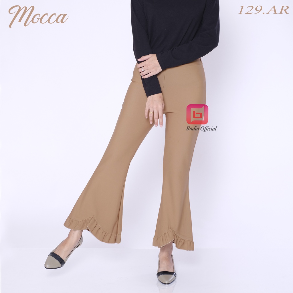 celana cutbray flare scuba highwaist kaki lebar rempel kembang bahan tebal shireen wanita premium