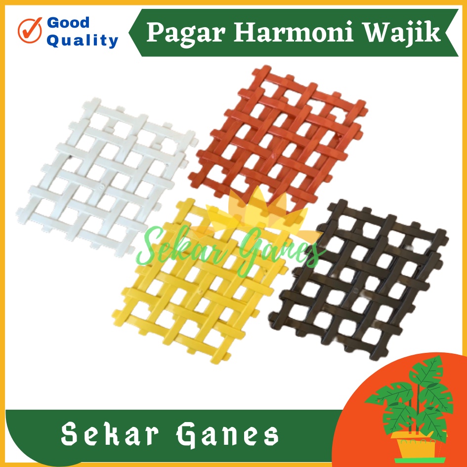 Pagar Wajik Harmoni Warna Putih Coklat Hitam Ornamen Bunga Vas Wajik Pagar, Jaring, Rambatan Plastik Ukuran Kecil Sedang Besar untuk Bunga Hias Artificial Hiasan Ruang Tamu Dinding Home Grosir Murah Wajik Putih / Breket/ Tatakan/ Pagar Plastik