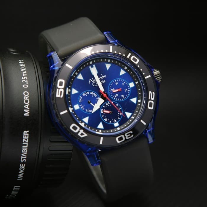 JAM TANGAN PRIA ALEXANDRE CHRISTIE AC 6531 AC6531 BLUE BLACK ORIGINAL