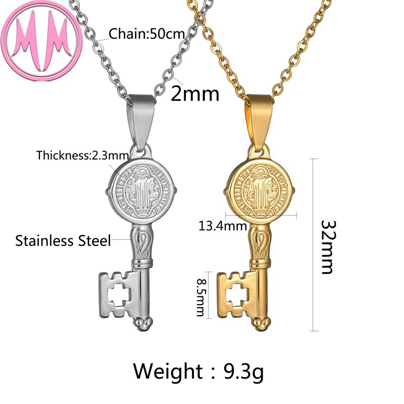 MORYMOSHI N471 Kalung Wanita Titanium Stainless Kunci Anti Karat Anti Luntur Fashion Korea