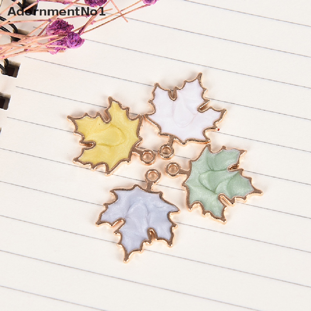 (AdornmentNo1) 10pcs / Set Liontin Daun Maple Bahan Alloy Handmade DIY Untuk Hadiah