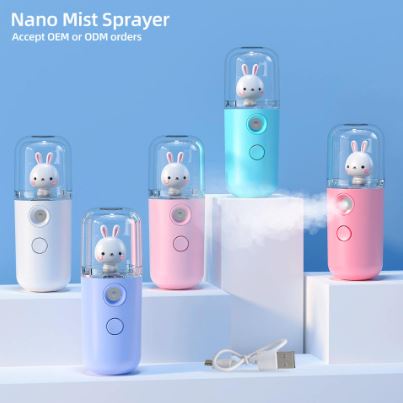 LDS Nano Spray Portable Mini Mist Sprayer Doll Facial Steamer USB Pelembab Perawatan Wajah Boneka