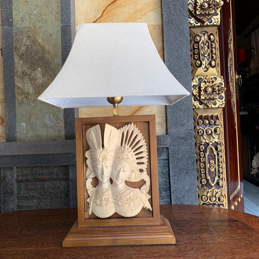 Lampu Meja / Lampu Tidur, Kayu Jati