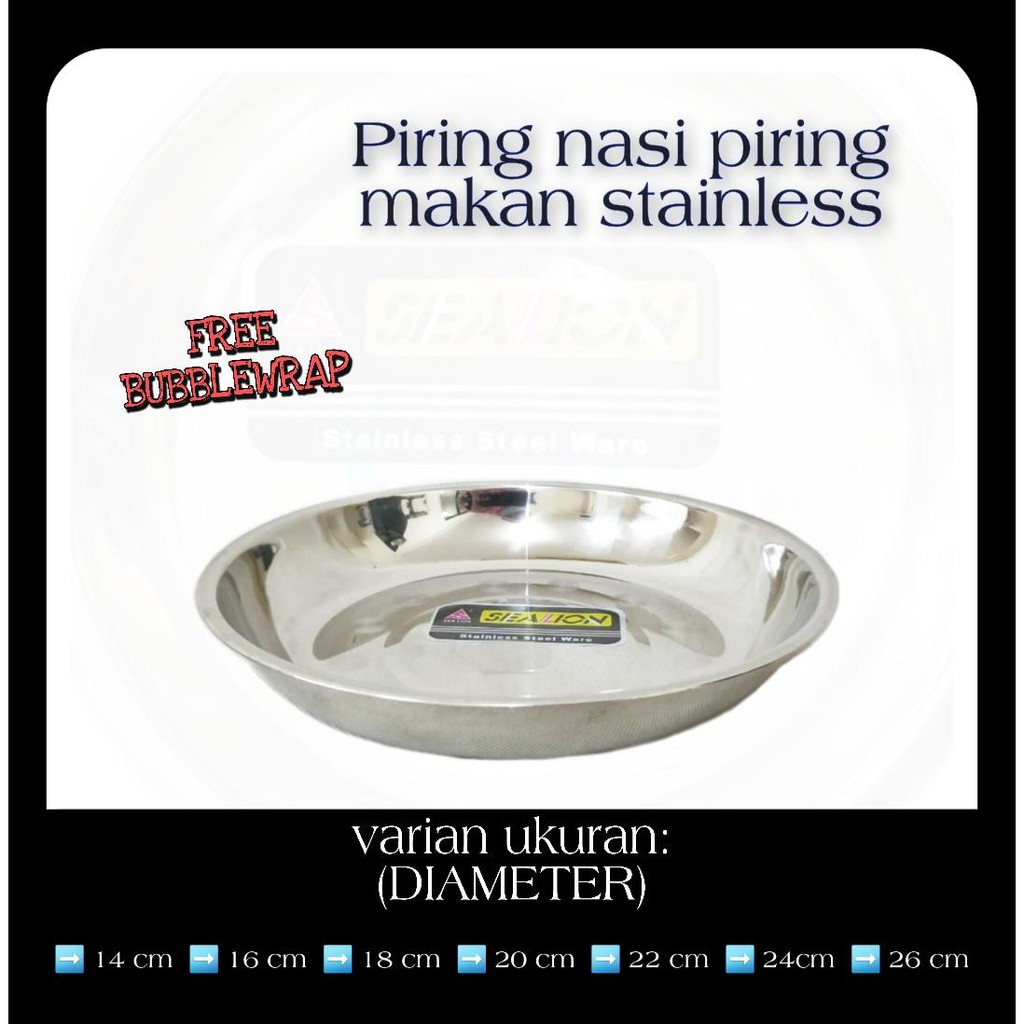 PIRING NASI / PIRING MAKAN / LOYANG STAINLESS