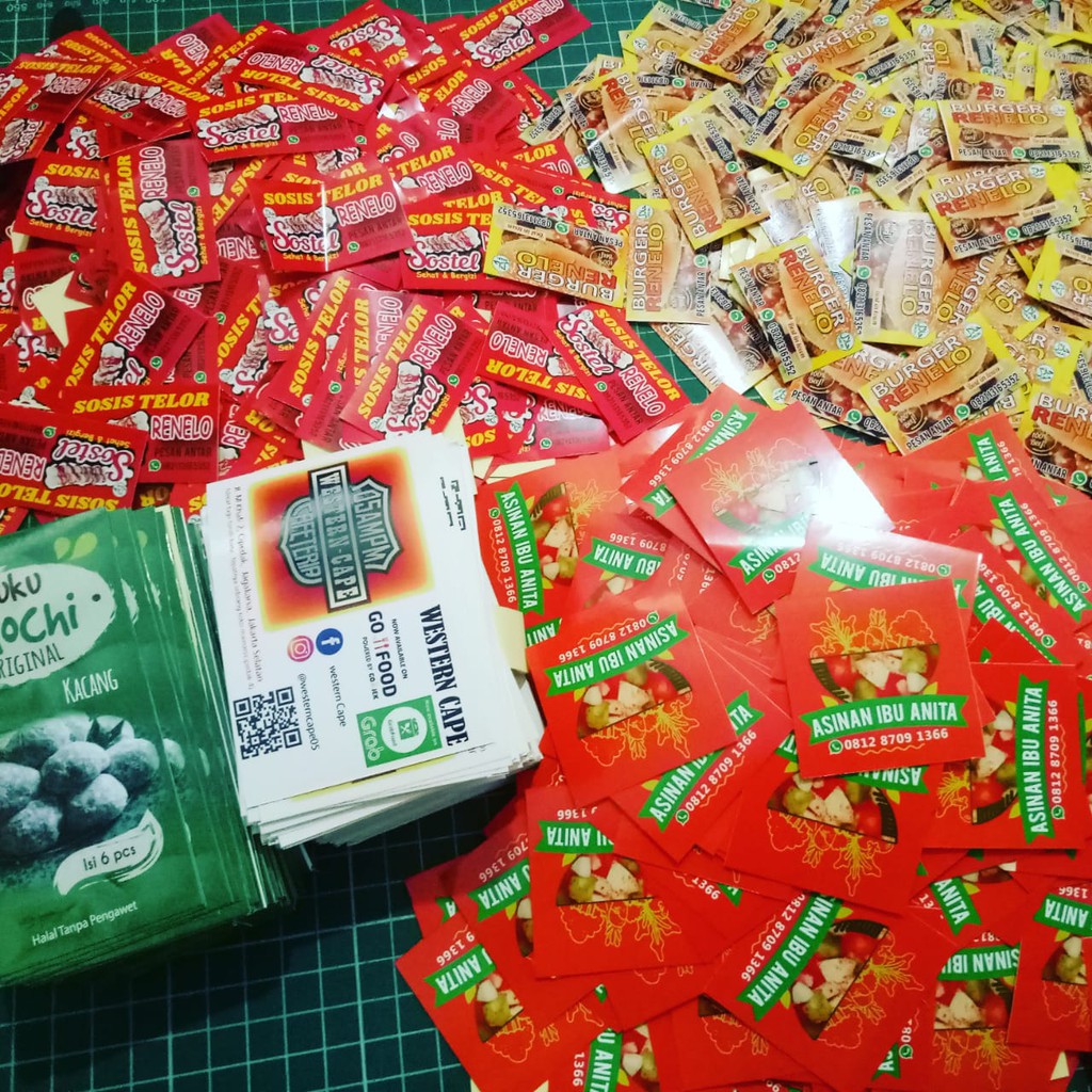 

Cetak Sticker Label kemasan produk custom Murah Gratis Desain (Proses Cepat Tanpa PO)