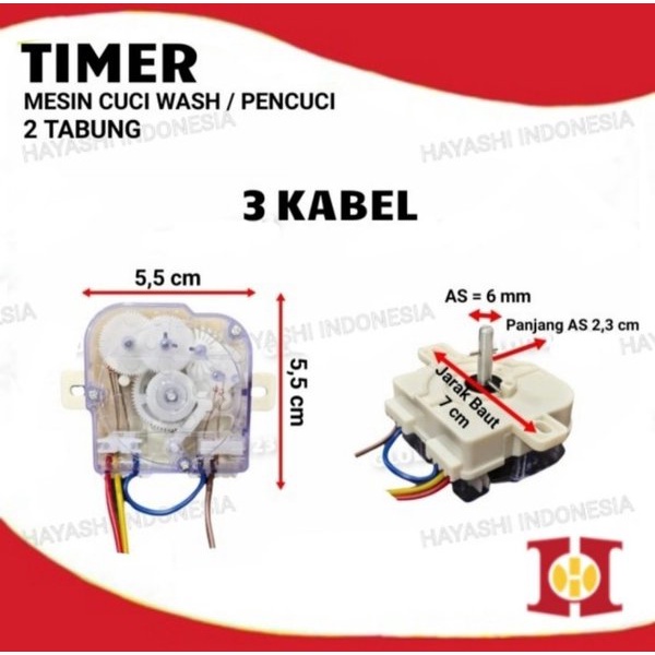 Timer Temer Soket Mesin Cuci Wash 2 Tabung Kabel 3 4 5 6 7 Pin Kotak