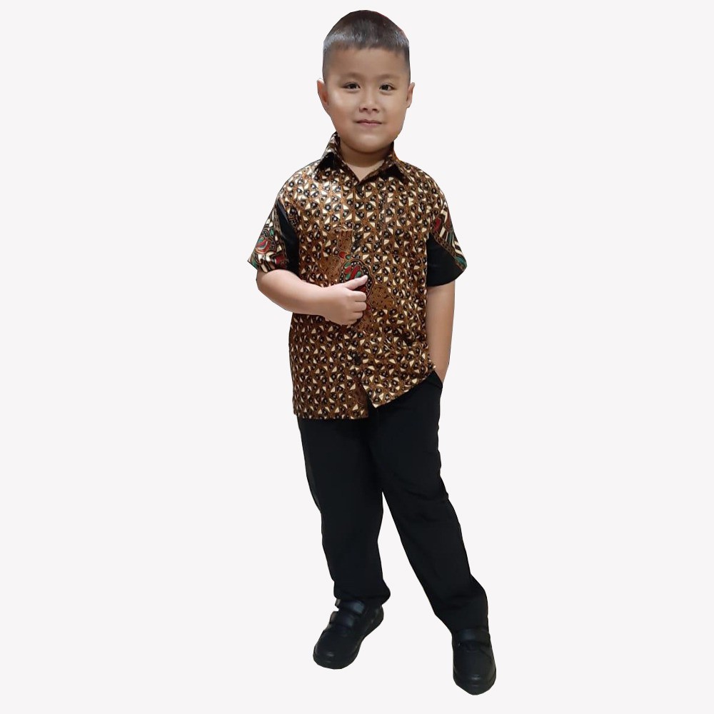 SB Collection Atasan Kemeja Theo Lengan Pendek Batik Anak Laki-laki