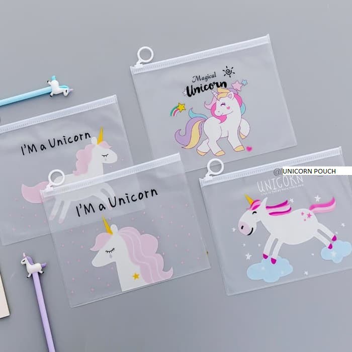 

EDW 236 Organizer Zipper A5 Unicorn Cosmetic Bag Pouch Map Serbaguna Multifungsi