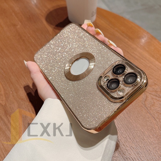 Soft Case Plating Glitter Gradasi Shockproof Cover iPhone 11 12 13 Pro MAX XR XS MAX 7 + 8 Plus 6D