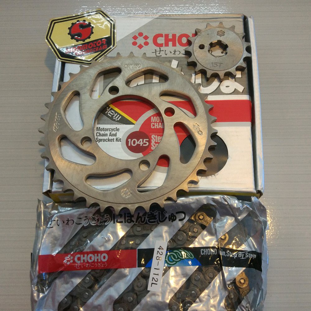 Paket Gir Gear Set / Sprocket Assy Yamaha Jupiter MX Lama / Sniper MX Choho 428 - 112L 39T - 15T-4
