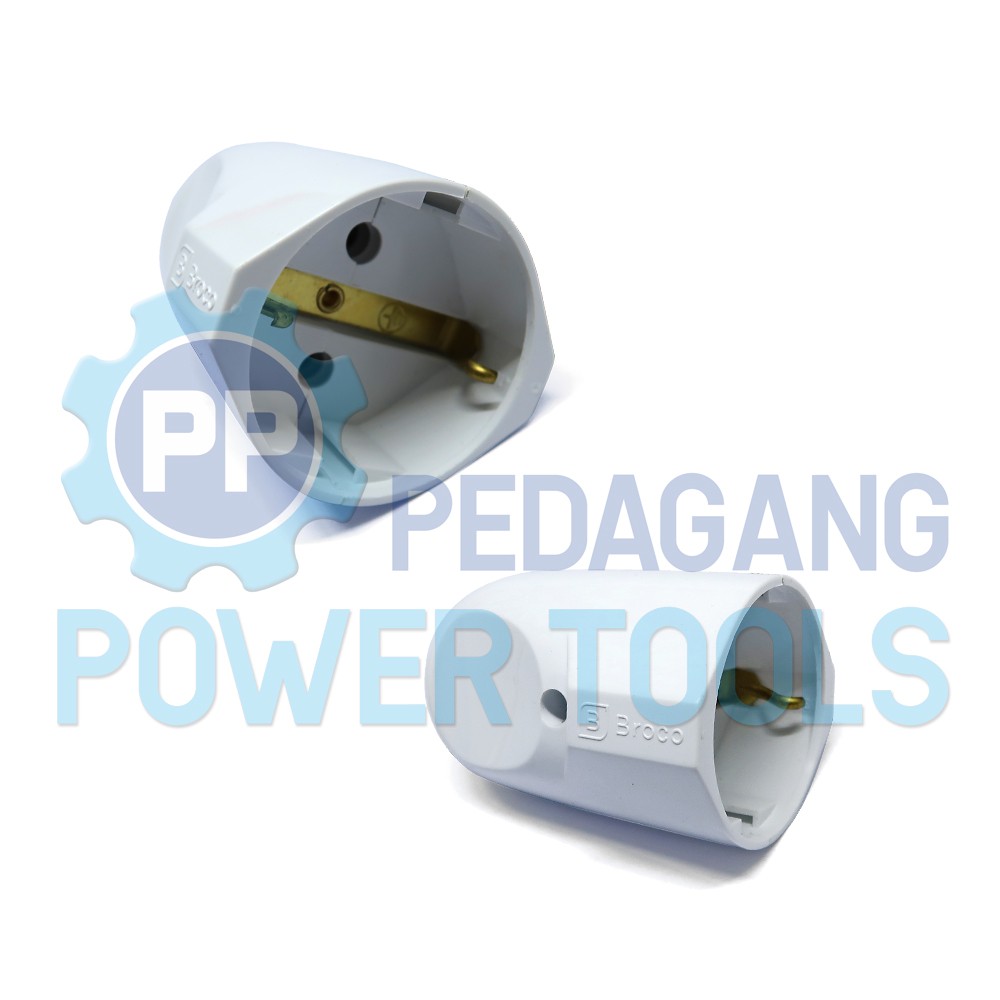 BROCO KONTRA STEKER ARDE COLOKAN KABEL LISTRIK BULAT PUTIH FEMALE PLUG