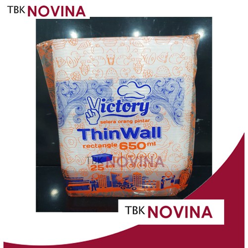 [25PCS] Thinwall 650ml Kotak Per Pack Rectangle Food Container Kotak Makan Plastik Murah