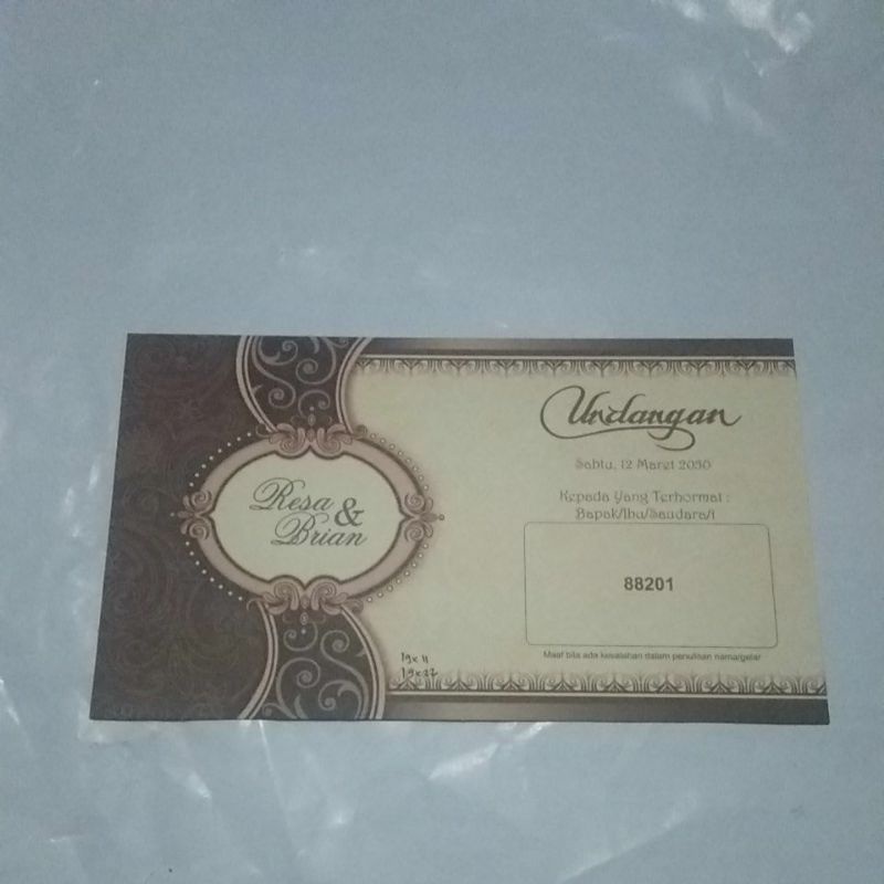 Blanko undangan  erba 88201+ Plastik opp