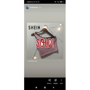 shein one Shoulder tank top