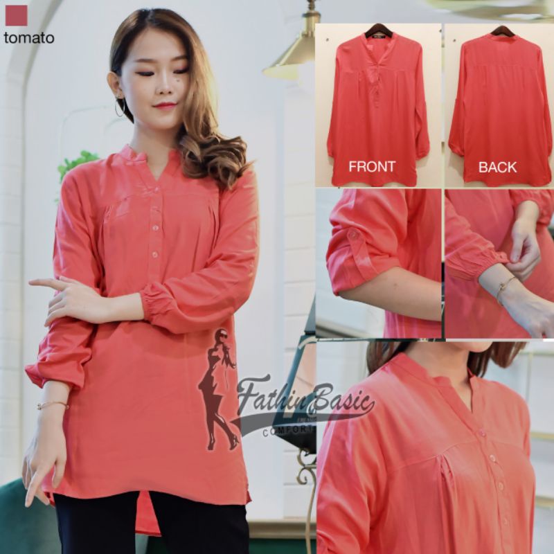 Blouse Polos Rayon Tomato - Blouse Katun Rayon - Fathin Basic - Tanahabang Collection